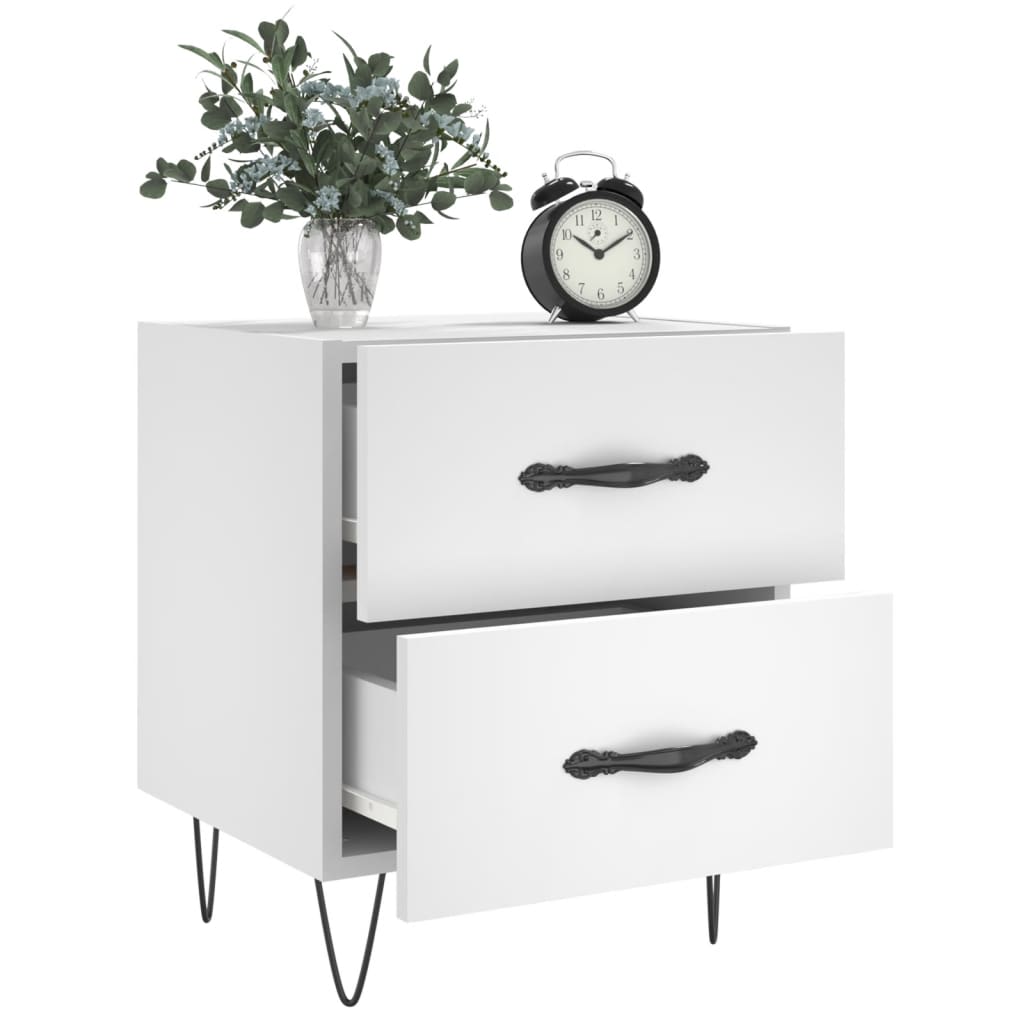 vidaXL Bedside Cabinets 2 pcs White 40x35x47.5 cm Engineered Wood