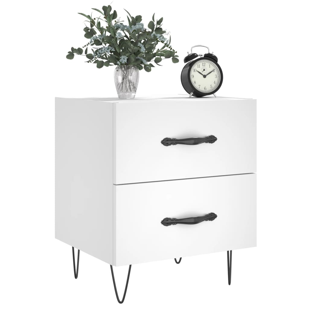 vidaXL Bedside Cabinets 2 pcs White 40x35x47.5 cm Engineered Wood