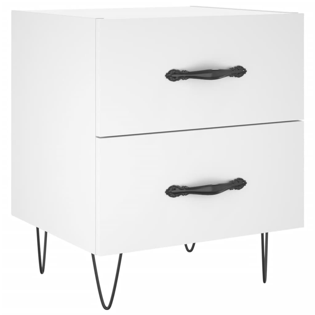 vidaXL Bedside Cabinets 2 pcs White 40x35x47.5 cm Engineered Wood