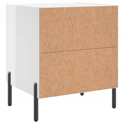 vidaXL Bedside Cabinet High Gloss White 40x35x47.5 cm Engineered Wood