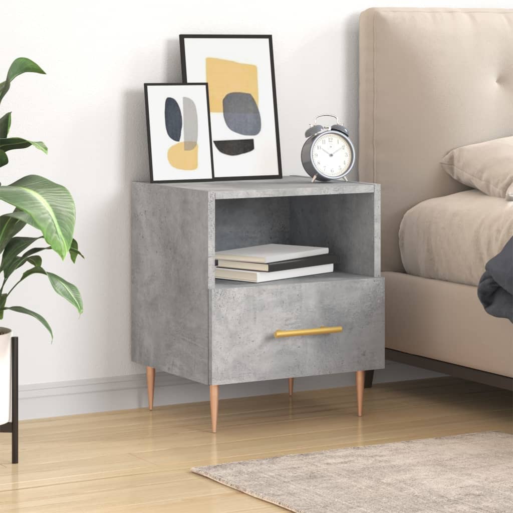 vidaXL Bedside Cabinet Concrete Grey 40x35x47.5 cm Engineered Wood