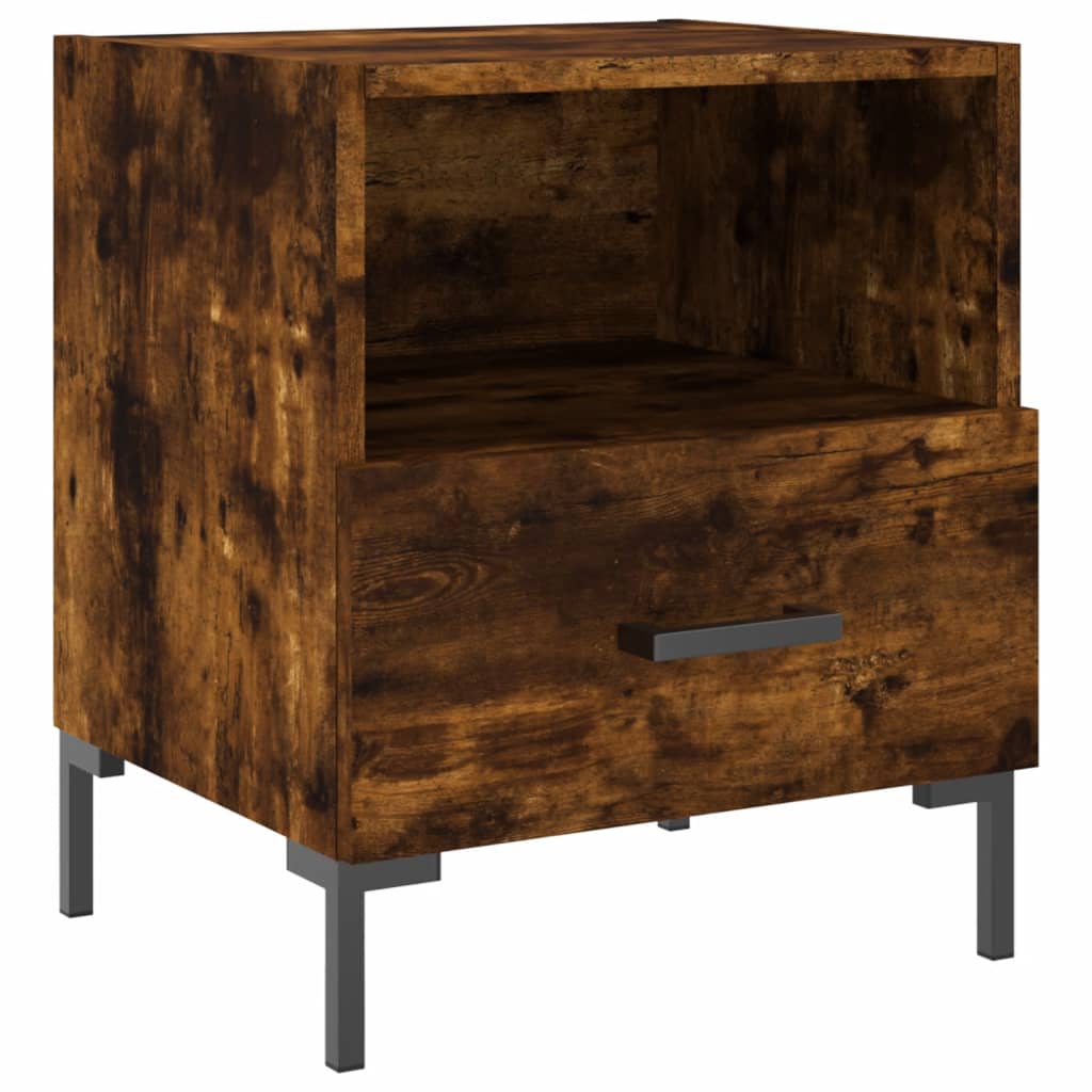 vidaXL Bedside Cabinet Smoked Oak 40x35x47.5 cm Engineered Wood