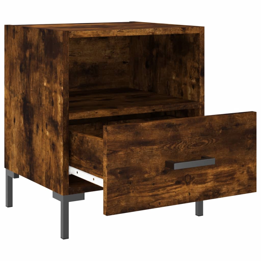 vidaXL Bedside Cabinet Smoked Oak 40x35x47.5 cm Engineered Wood