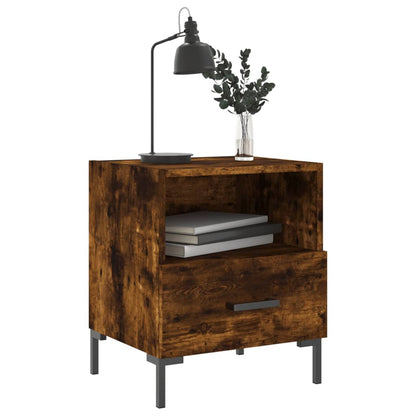 vidaXL Bedside Cabinet Smoked Oak 40x35x47.5 cm Engineered Wood