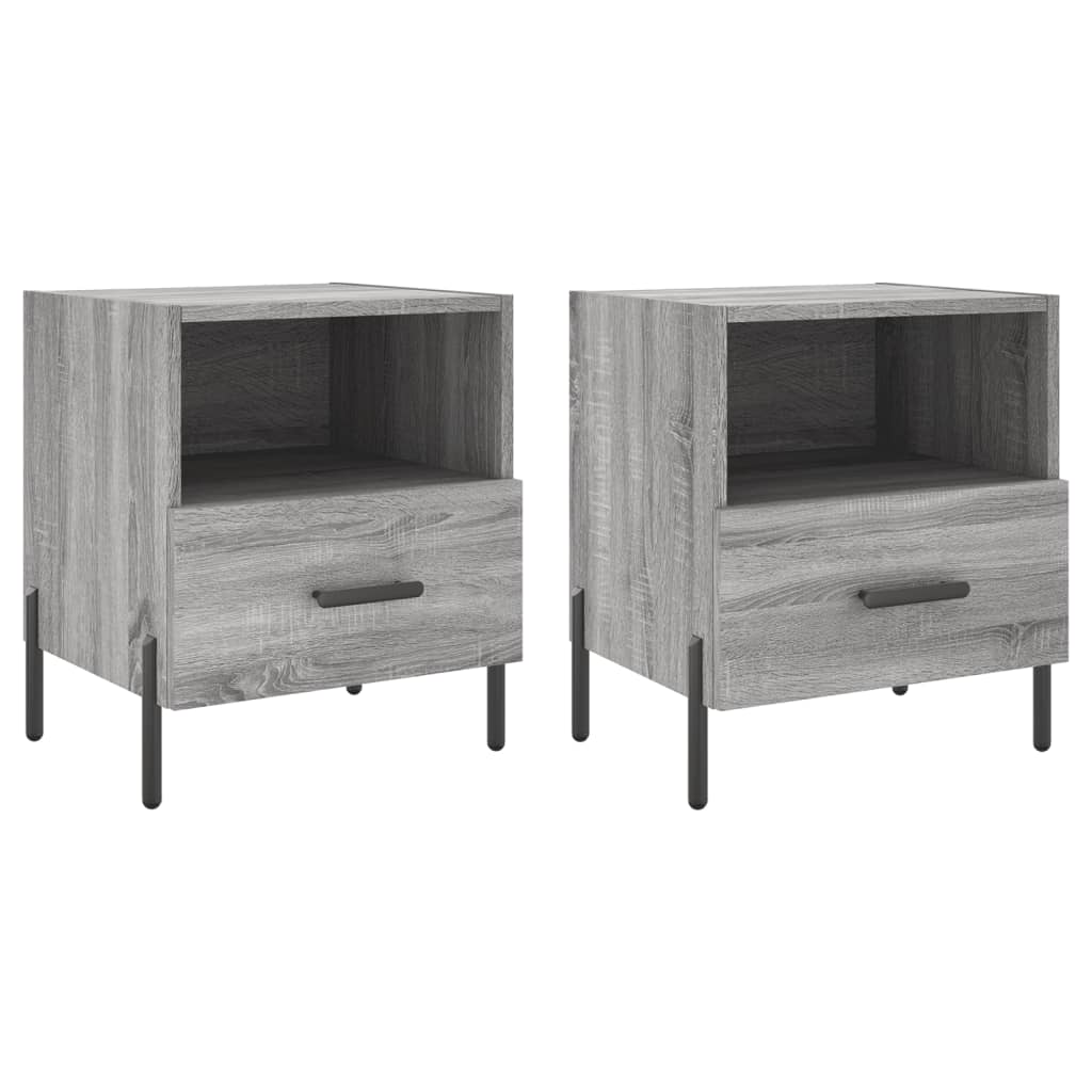 vidaXL Bedside Cabinets 2 pcs Grey Sonoma 40x35x47.5 cm Engineered Wood