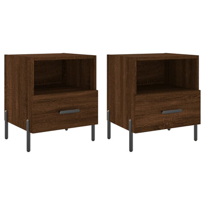 vidaXL Bedside Cabinets 2 pcs Brown Oak 40x35x47.5 cm Engineered Wood