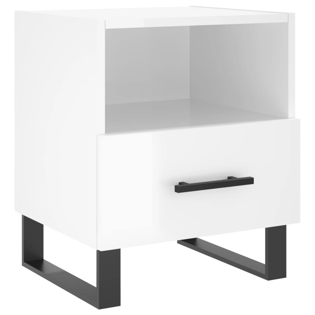 Bedside Cabinet 40x35x47,5 cm Engineered Wood High gloss white