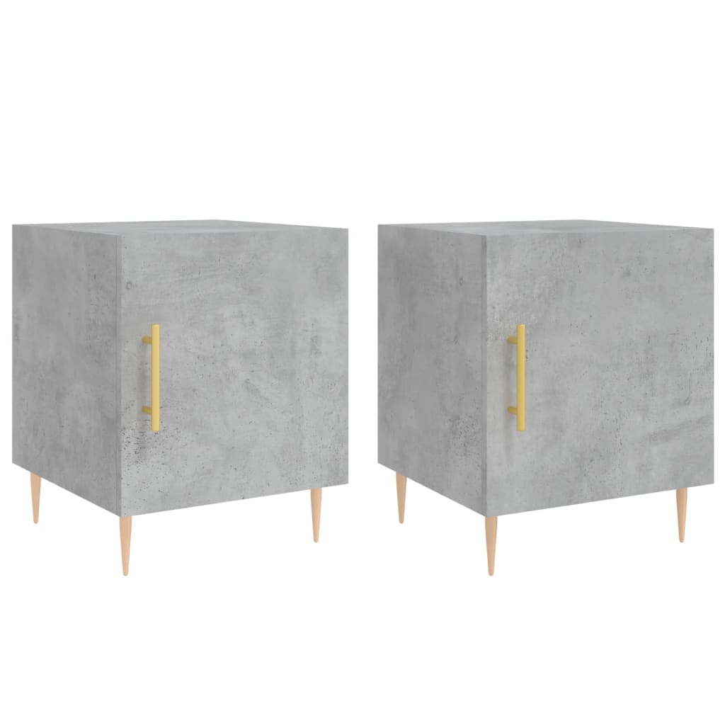 vidaXL Bedside Cabinets 2 pcs Concrete Grey 40x40x50 cm Engineered Wood