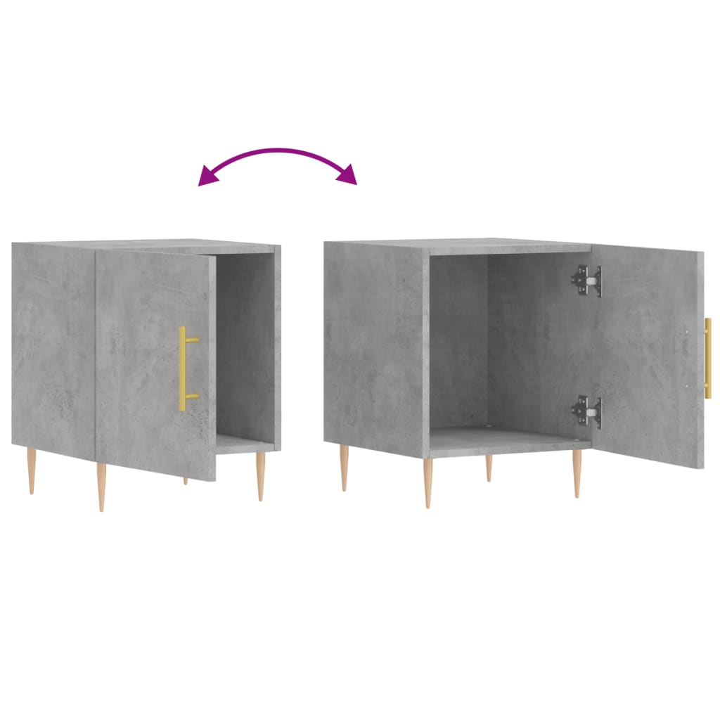 vidaXL Bedside Cabinets 2 pcs Concrete Grey 40x40x50 cm Engineered Wood