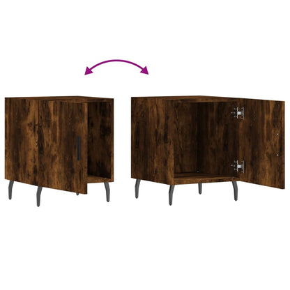 vidaXL Bedside Cabinets 2 pcs Smoked Oak 40x40x50 cm Engineered Wood