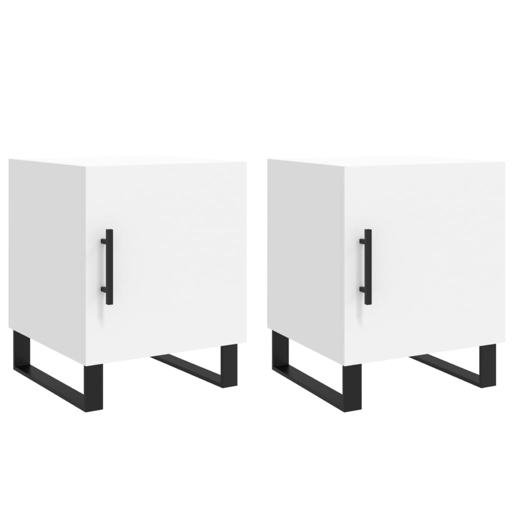 vidaXL Bedside Cabinets 2 pcs White 40x40x50 cm Engineered Wood