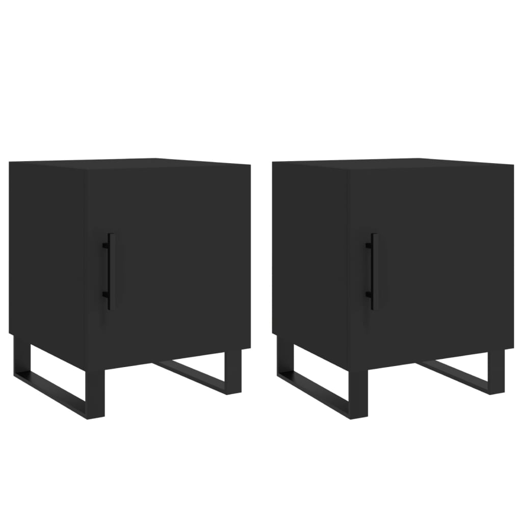 Bedside Cabinet 40x40x50 cm Engineered Wood Black