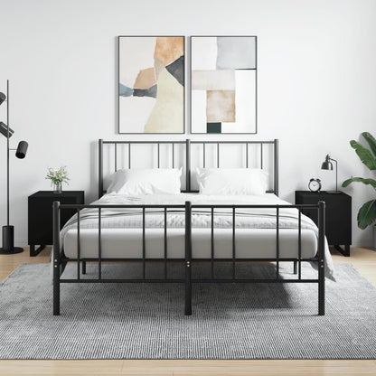 Bedside Cabinet 40x40x50 cm Engineered Wood Black