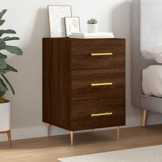 vidaXL Bedside Cabinet Brown Oak 40x40x66 cm Engineered Wood