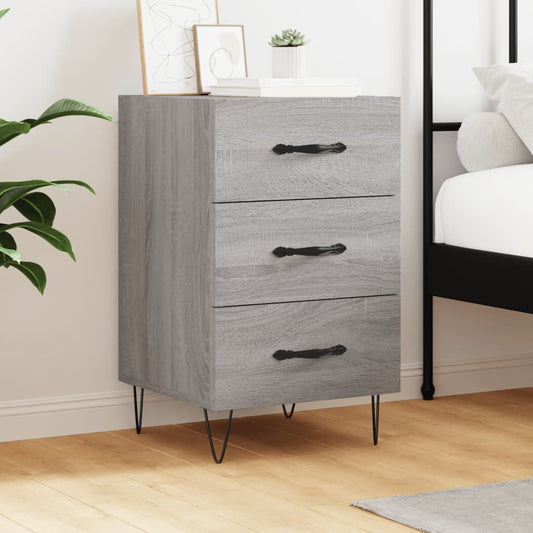 vidaXL Bedside Cabinet Grey Sonoma 40x40x66 cm Engineered Wood