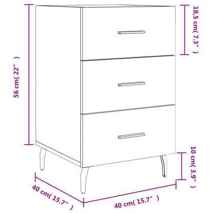 vidaXL Bedside Cabinet Sonoma Oak 40x40x66 cm Engineered Wood