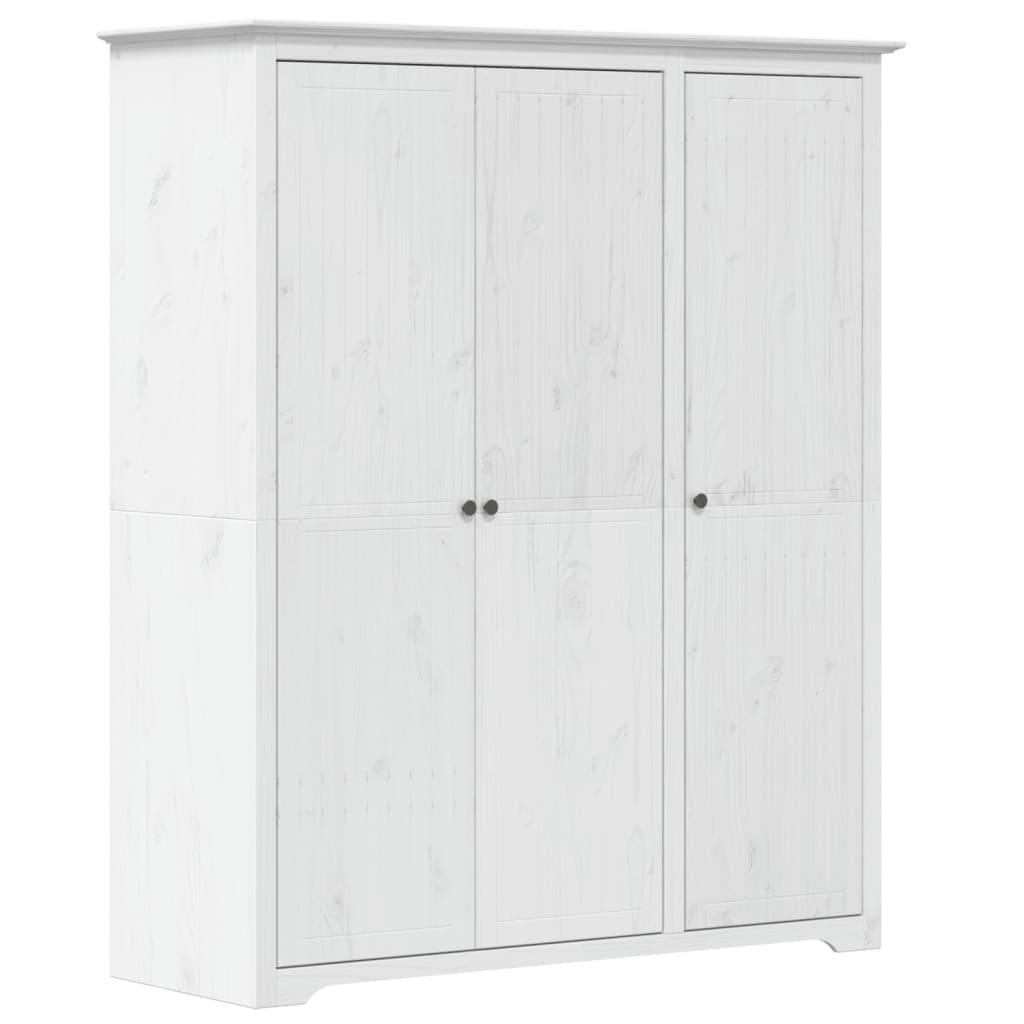 Wardrobe "BODO" 99x53,5x173 cm Solid Wood Pine White