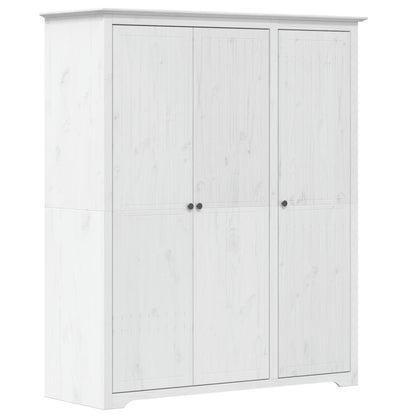 Wardrobe "BODO" 99x53,5x173 cm Solid Wood Pine White
