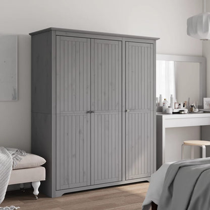Wardrobe "BODO" 99x53,5x173 cm Solid Wood Pine Grey