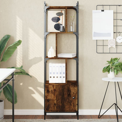 Bookcase with Door 44,5x30x154,5 cm Engineered Wood Smoked oak 44.5 cm
