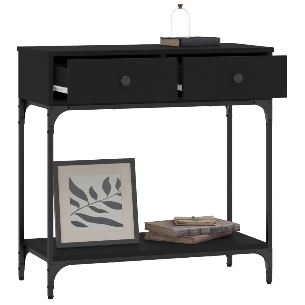 vidaXL Console Table Black 75x34.5x75 cm Engineered Wood