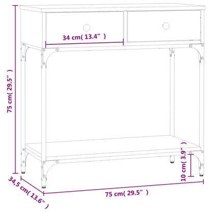 vidaXL Console Table Black 75x34.5x75 cm Engineered Wood