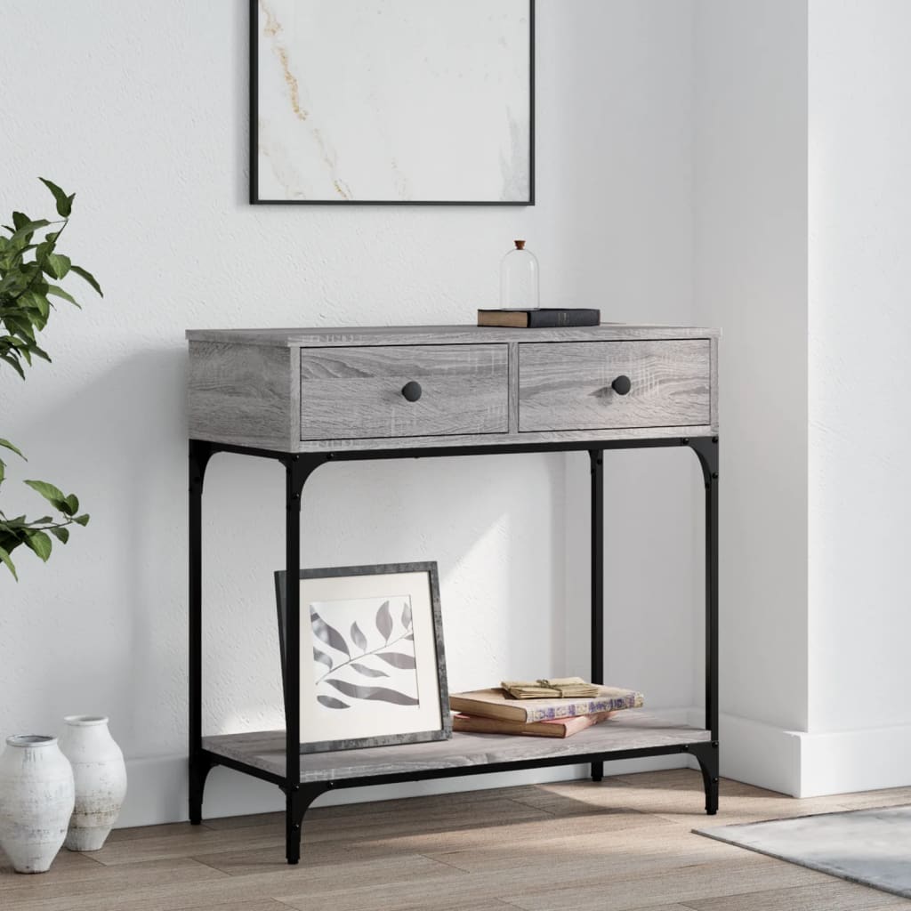 Console Table 100x34,5x75 cm Engineered Wood Grey sonoma 75 cm