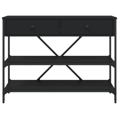 vidaXL Console Table with Drawers and Shelves Black Engineered Wood