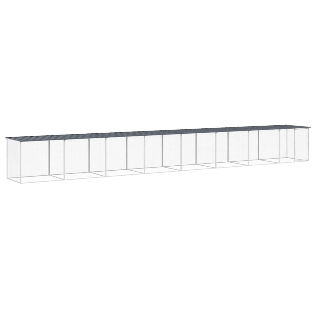 vidaXL Chicken Cage with Roof Anthracite 803x98x90 cm Galvanised Steel 2