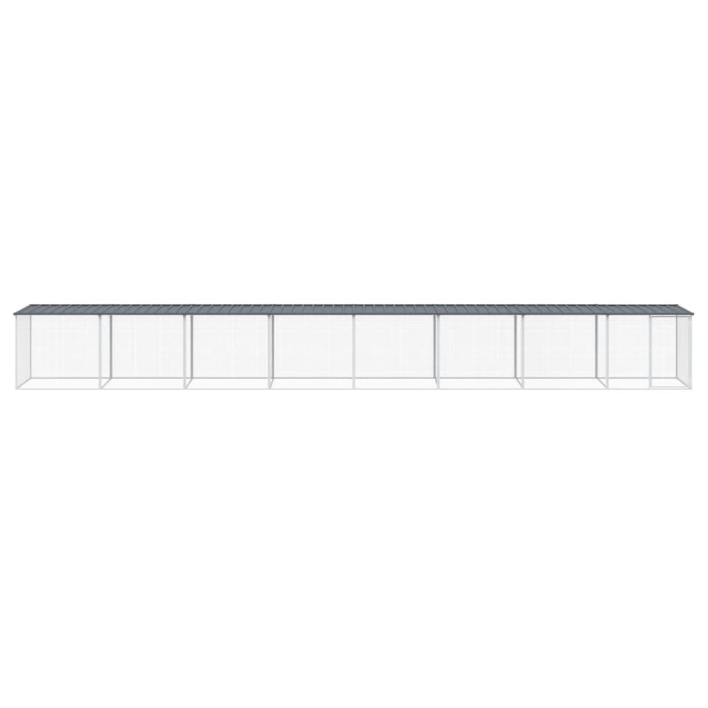 vidaXL Chicken Cage with Roof Anthracite 803x98x90 cm Galvanised Steel 3