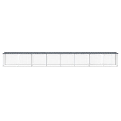 vidaXL Chicken Cage with Roof Anthracite 803x98x90 cm Galvanised Steel 3