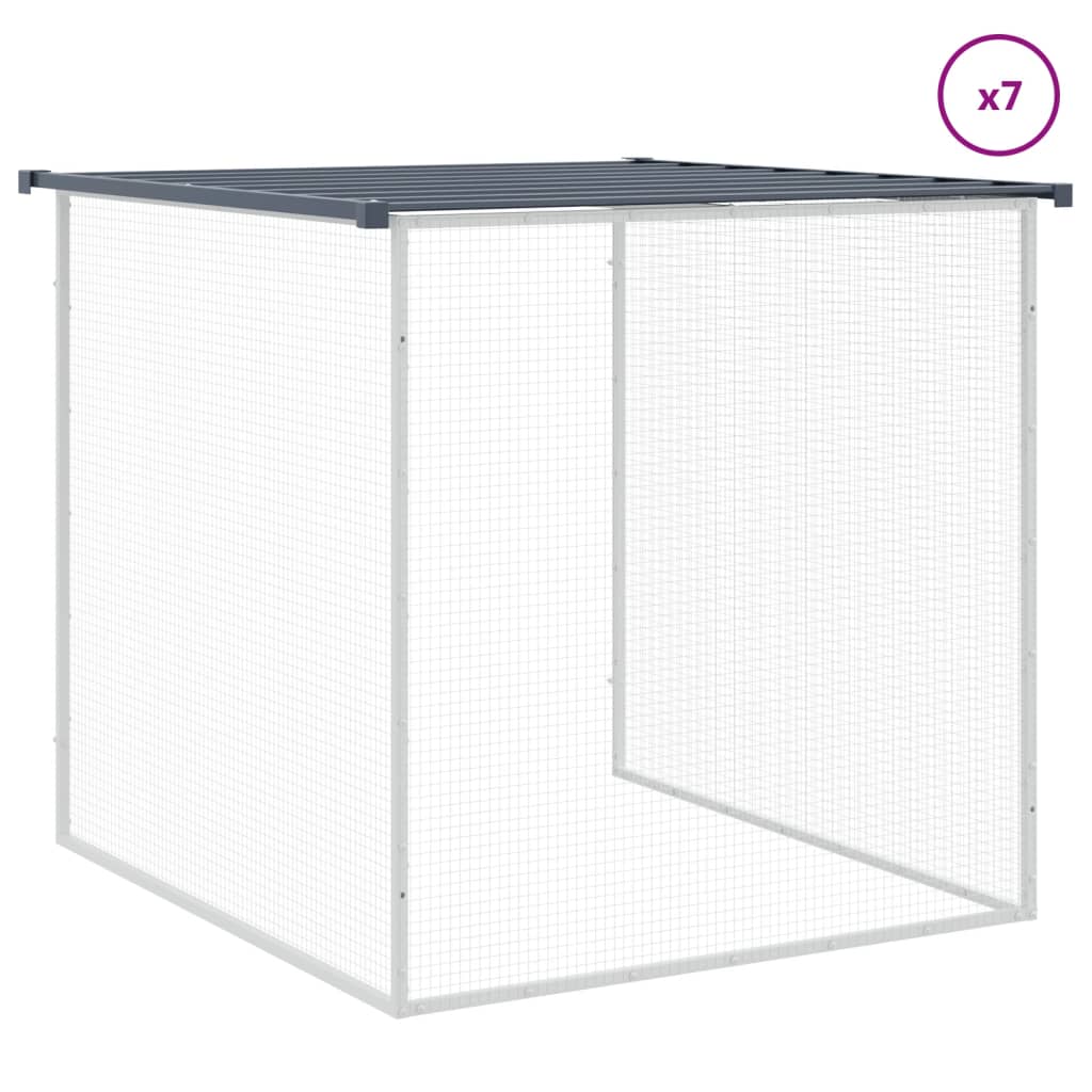 vidaXL Chicken Cage with Roof Anthracite 803x98x90 cm Galvanised Steel 5