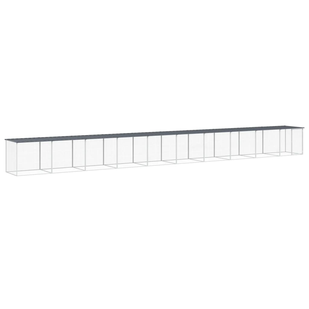 vidaXL Chicken Cage with Roof Anthracite 1003x98x90 cm Galvanised Steel 2