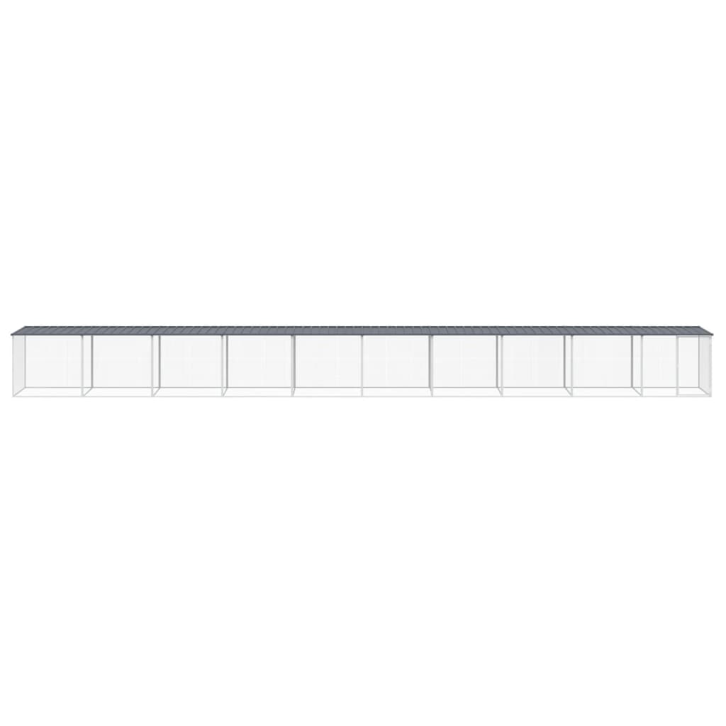 vidaXL Chicken Cage with Roof Anthracite 1003x98x90 cm Galvanised Steel 3
