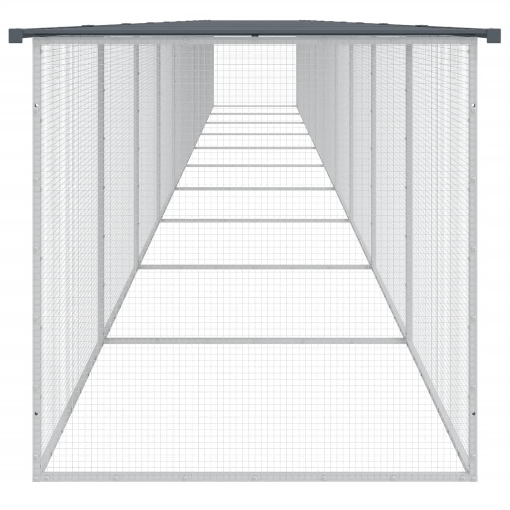 vidaXL Chicken Cage with Roof Anthracite 1003x98x90 cm Galvanised Steel 4
