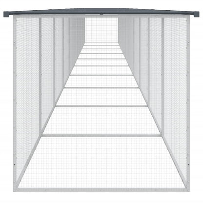 vidaXL Chicken Cage with Roof Anthracite 1003x98x90 cm Galvanised Steel 4