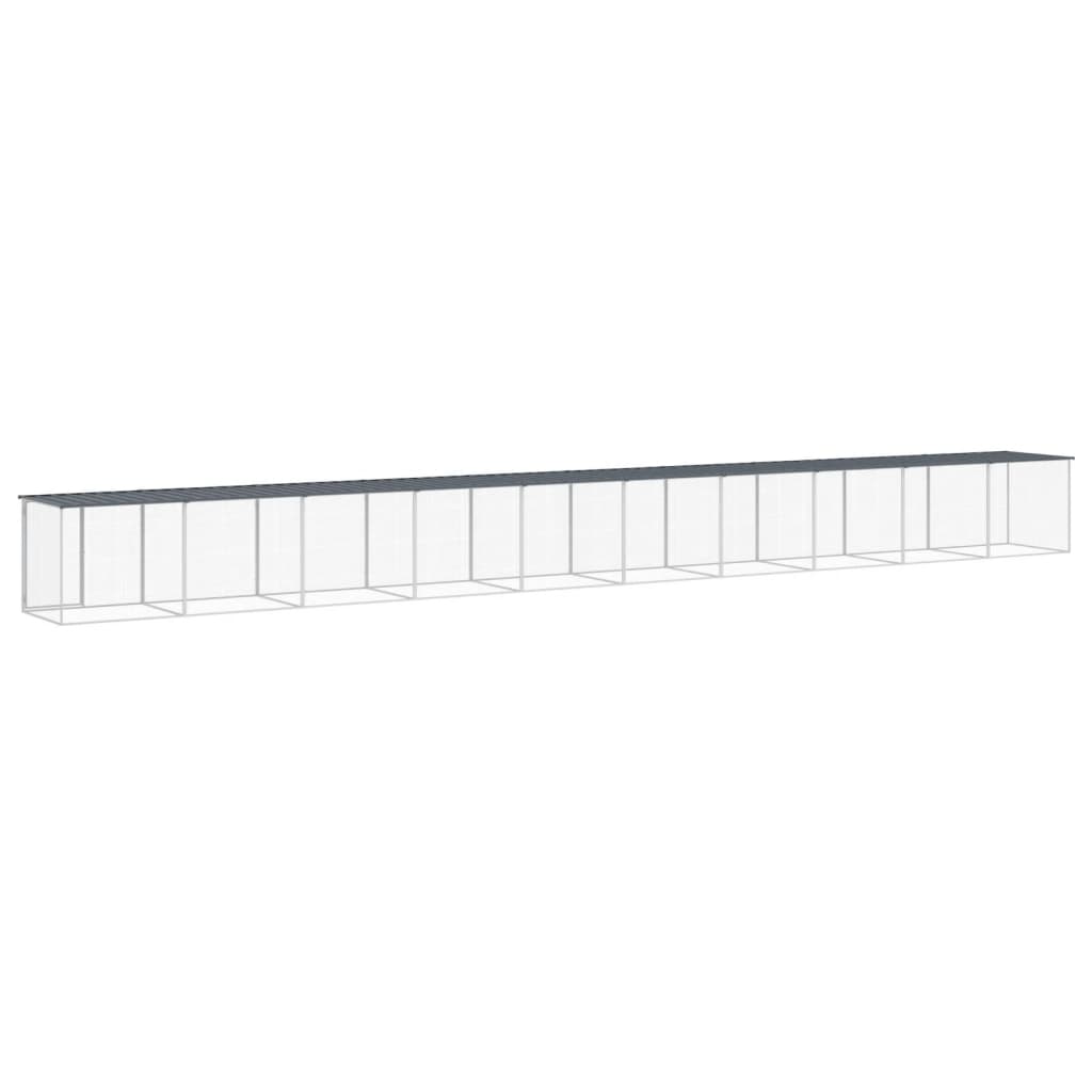vidaXL Chicken Cage with Roof Anthracite 1003x98x90 cm Galvanised Steel 5