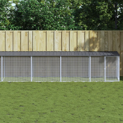 vidaXL Chicken Cage with Roof Anthracite 1003x98x90 cm Galvanised Steel 1