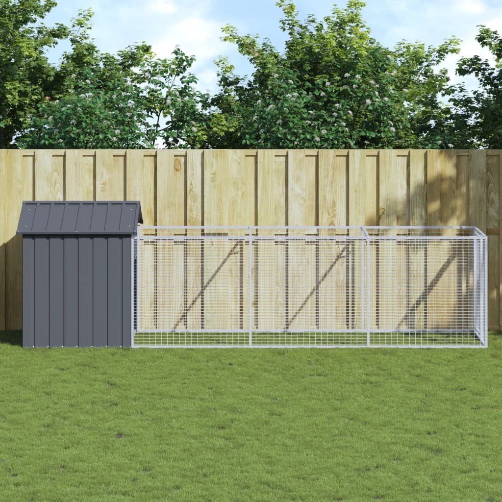 vidaXL Dog House with Roof Galvanised Steel