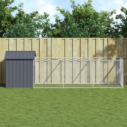 vidaXL Dog House with Roof Galvanised Steel