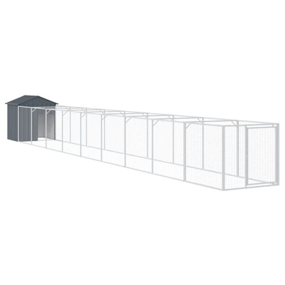 vidaXL Dog House with Roof Anthracite 117x1017x123 cm Galvanised Steel 2