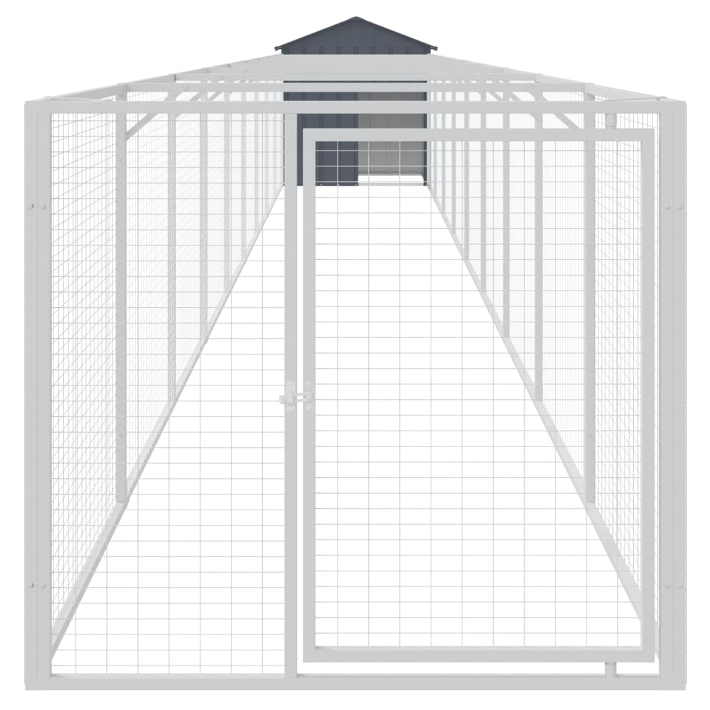 vidaXL Dog House with Roof Anthracite 117x1017x123 cm Galvanised Steel 3