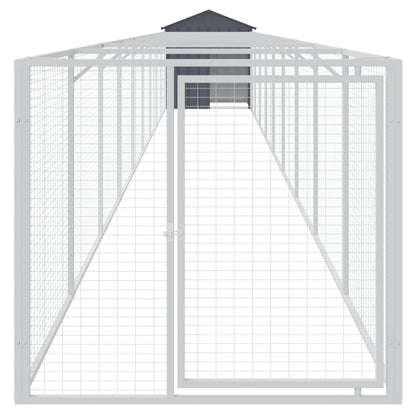 vidaXL Dog House with Roof Anthracite 117x1017x123 cm Galvanised Steel 3
