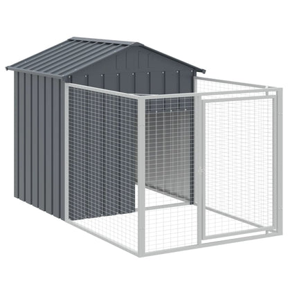 vidaXL Dog House with Roof Anthracite 117x1017x123 cm Galvanised Steel 4