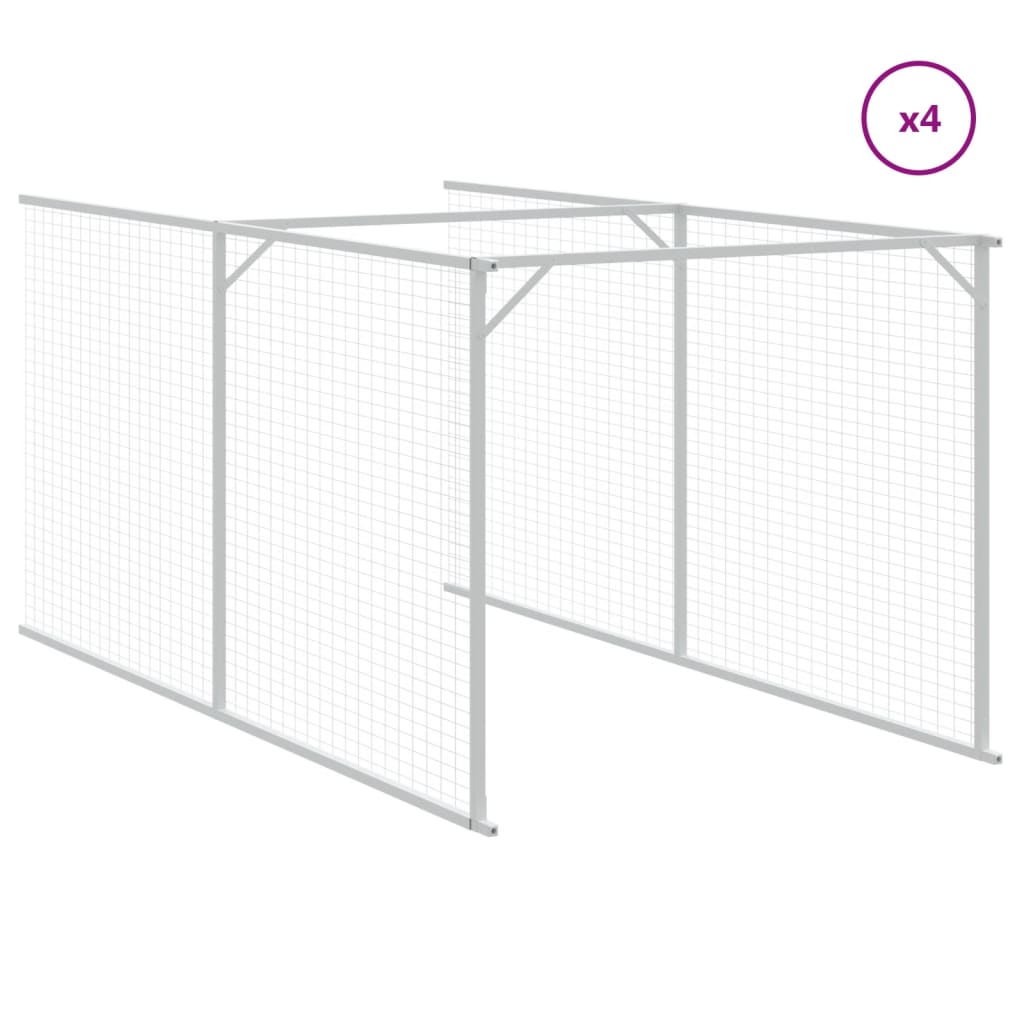 vidaXL Dog House with Roof Anthracite 117x1017x123 cm Galvanised Steel 5