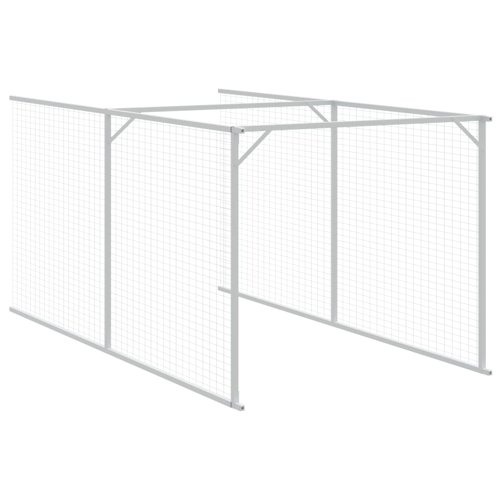 vidaXL Dog House with Roof Anthracite 117x1017x123 cm Galvanised Steel 6