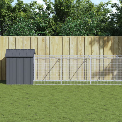 Dog House with Roof Galvanised Steel 117 x 1017 x 123 cm