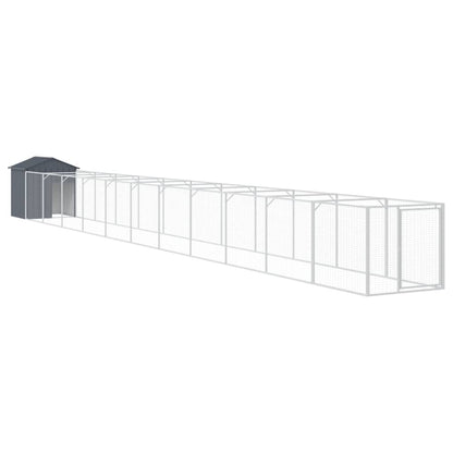 vidaXL Dog House with Roof Anthracite 117x1221x123 cm Galvanised Steel 2