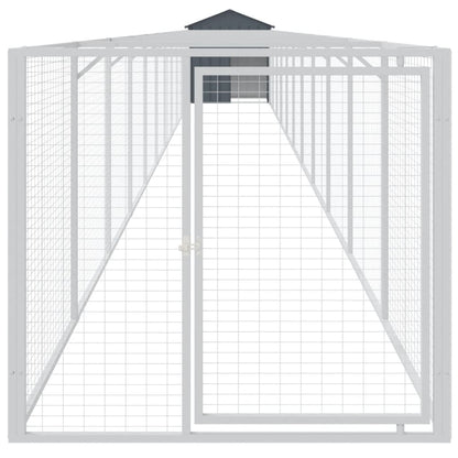 vidaXL Dog House with Roof Anthracite 117x1221x123 cm Galvanised Steel 3