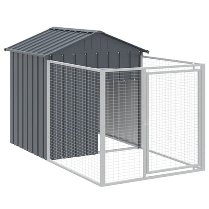vidaXL Dog House with Roof Anthracite 117x1221x123 cm Galvanised Steel 6
